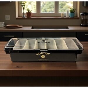 NEW Bacardi Condiment Tray Bar Caddy 6 Compartments Garnish Station Fruit Olives